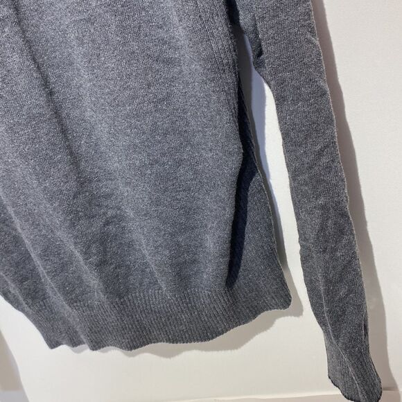 Structure Women's Rib-Knit V-Neck Long Sleeve Sweater In Gray Size L - Picture 10 of 10